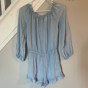 Style Envy Chambray Long Sleeve Romper